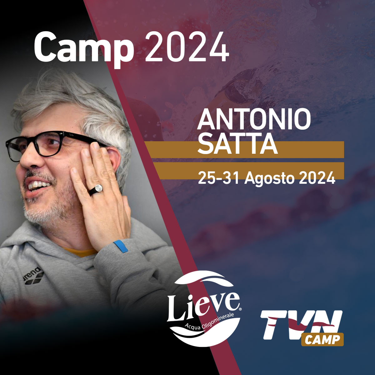 Antonio Satta, coach di Alessandro Miressi e Benedetta Pilato ospite del TVN CAMP nella settimana 25-31 agosto